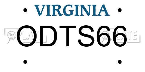 ODTS66 Virginia License Plate