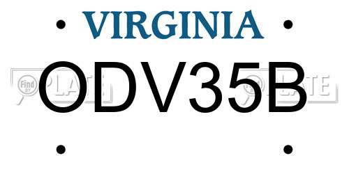 ODV35B Virginia License Plate