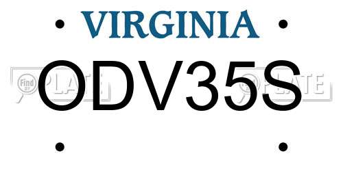 ODV35S Virginia License Plate