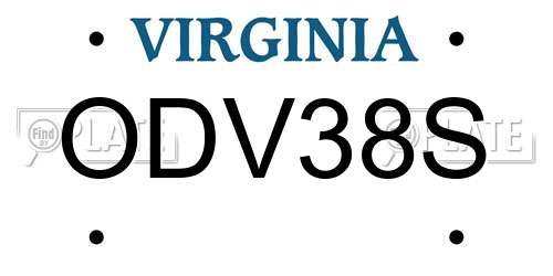 ODV38S Virginia License Plate