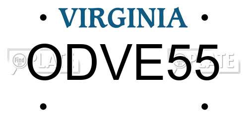 ODVE55 Virginia License Plate