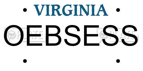 OEBSESS Virginia License Plate