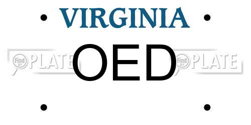 OED Virginia License Plate