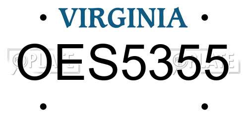 OES5355 Virginia License Plate
