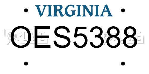 OES5388 Virginia License Plate
