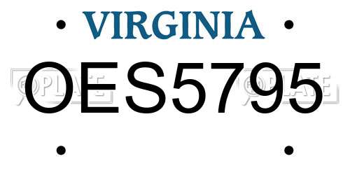 OES5795 Virginia License Plate