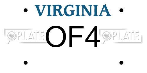 OF4 Virginia License Plate