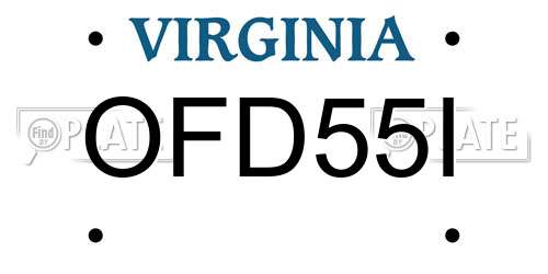 OFD55I Virginia License Plate