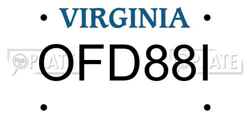 OFD88I Virginia License Plate