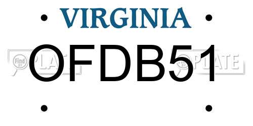 OFDB51 Virginia License Plate