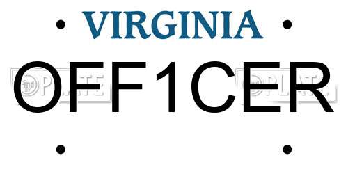 OFF1CER Virginia License Plate