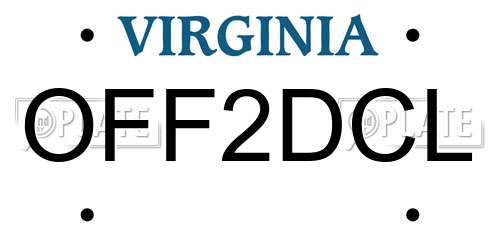 OFF2DCL Virginia License Plate
