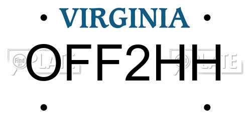 OFF2HH Virginia License Plate