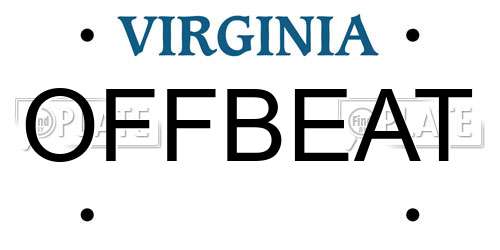 OFFBEAT Virginia License Plate