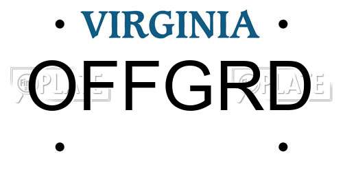 OFFGRD Virginia License Plate