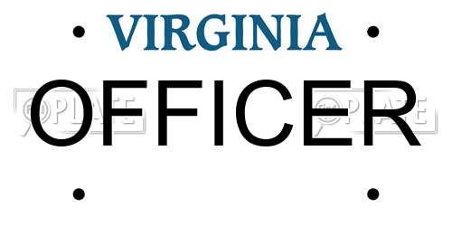 OFFICER Virginia License Plate