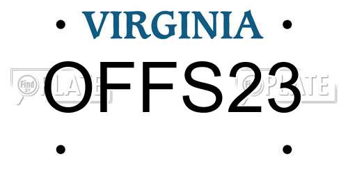 OFFS23 Virginia License Plate