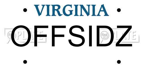 OFFSIDZ Virginia License Plate