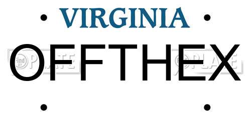 OFFTHEX Virginia License Plate