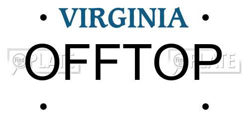 OFFTOP Virginia License Plate