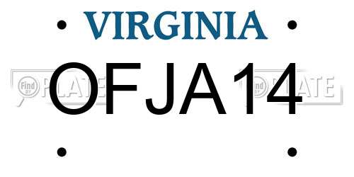 OFJA14 Virginia License Plate