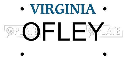 OFLEY Virginia License Plate