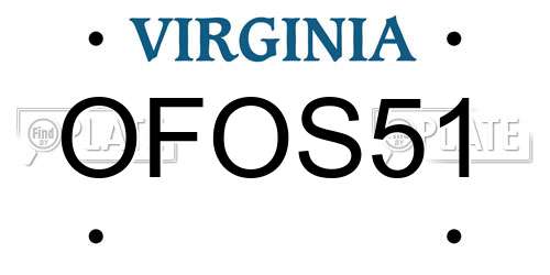 OFOS51 Virginia License Plate