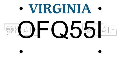 OFQ55I Virginia License Plate