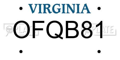 OFQB81 Virginia License Plate