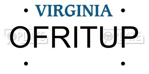 OFRITUP Virginia License Plate