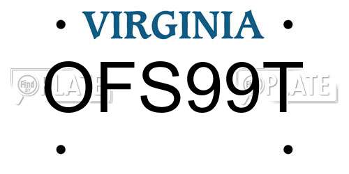 OFS99T Virginia License Plate