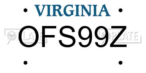 OFS99Z Virginia License Plate