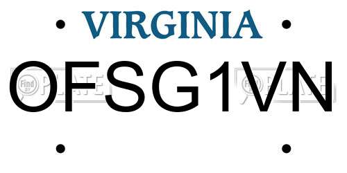 OFSG1VN Virginia License Plate