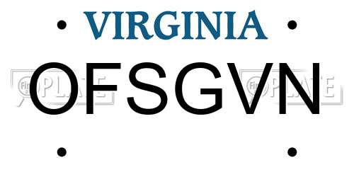 OFSGVN Virginia License Plate
