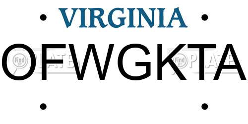 OFWGKTA Virginia License Plate