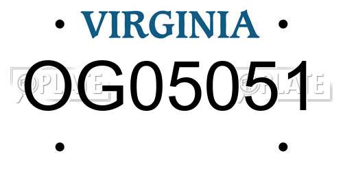 OG05051 Virginia License Plate