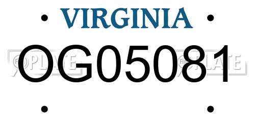 OG05081 Virginia License Plate