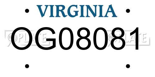 OG08081 Virginia License Plate