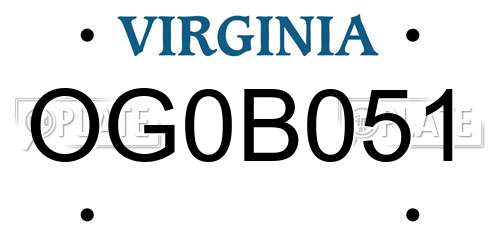 OG0B051 Virginia License Plate