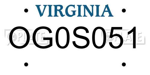 OG0S051 Virginia License Plate