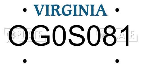 OG0S081 Virginia License Plate