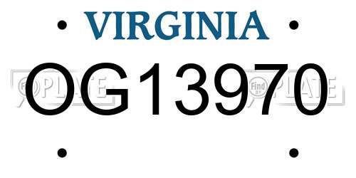 OG13970 Virginia License Plate