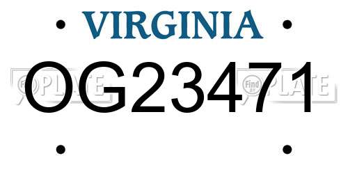 OG23471 Virginia License Plate