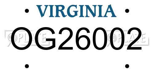 OG26002 Virginia License Plate