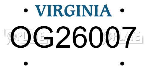 OG26007 Virginia License Plate