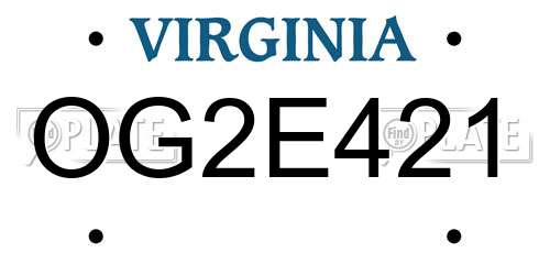 OG2E421 Virginia License Plate