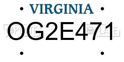 OG2E471 Virginia License Plate