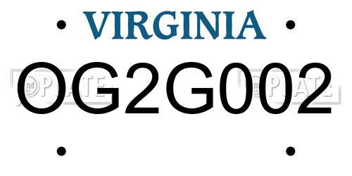 OG2G002 Virginia License Plate