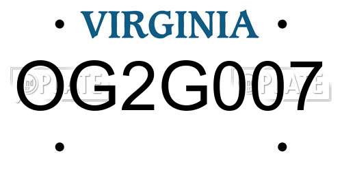 OG2G007 Virginia License Plate