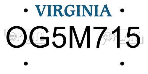 OG5M715 Virginia License Plate
